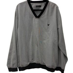 Lyle & Scott V-Neck Golf Pullover Sweater Long Sleeve Houndstooth Casual‎ L